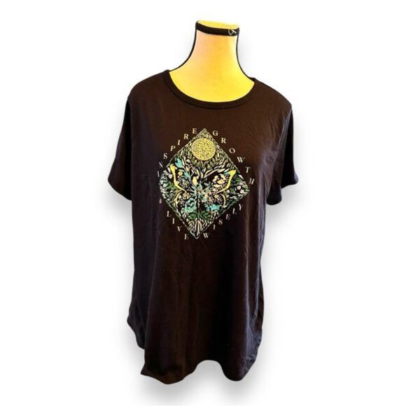 Women’s torrid 1 Black Inspire Everyday Signature Jersey Crew Neck Tee 14 16 1X - Picture 2 of 10